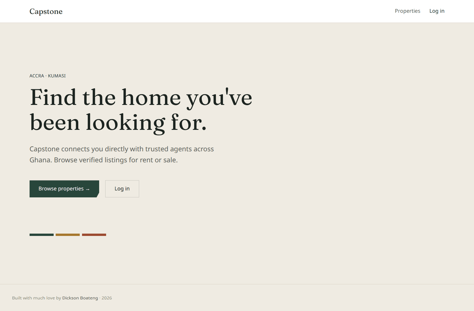 Capstone homepage