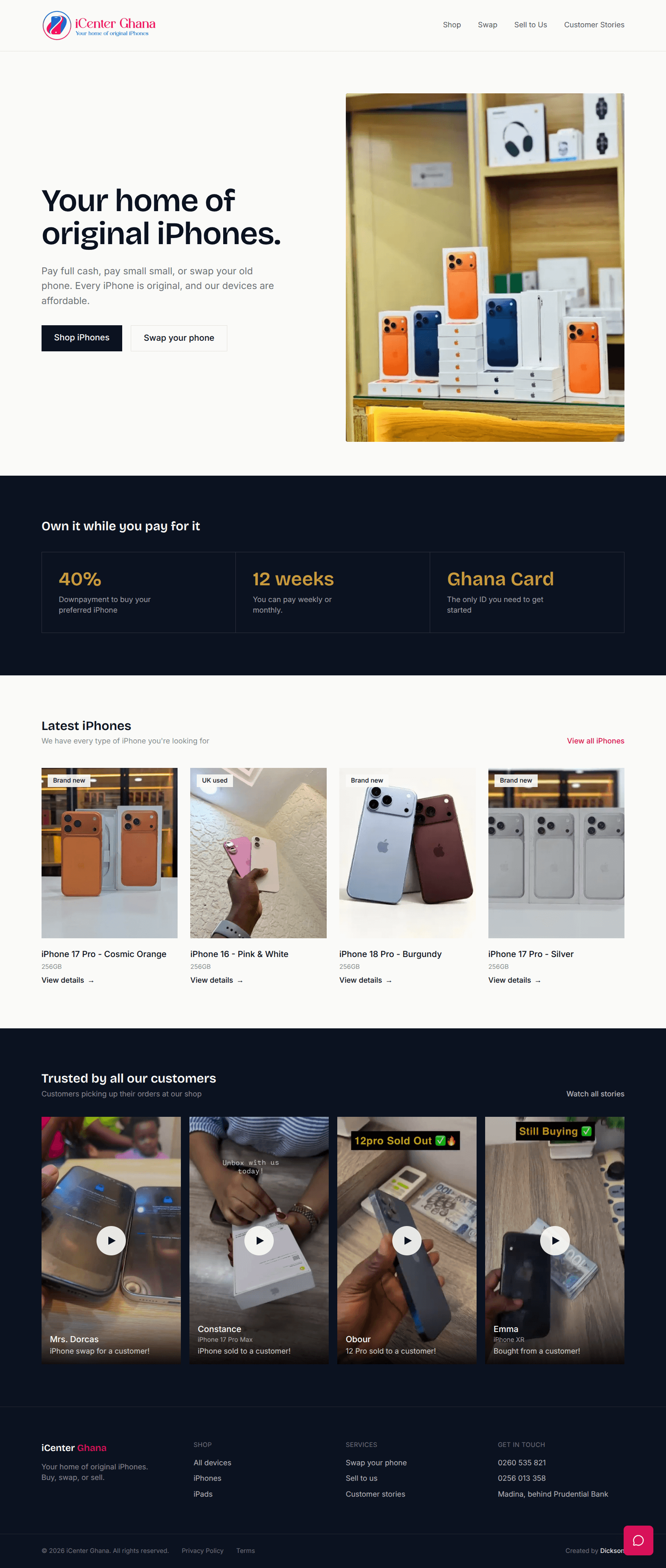 iCenter Ghana homepage
