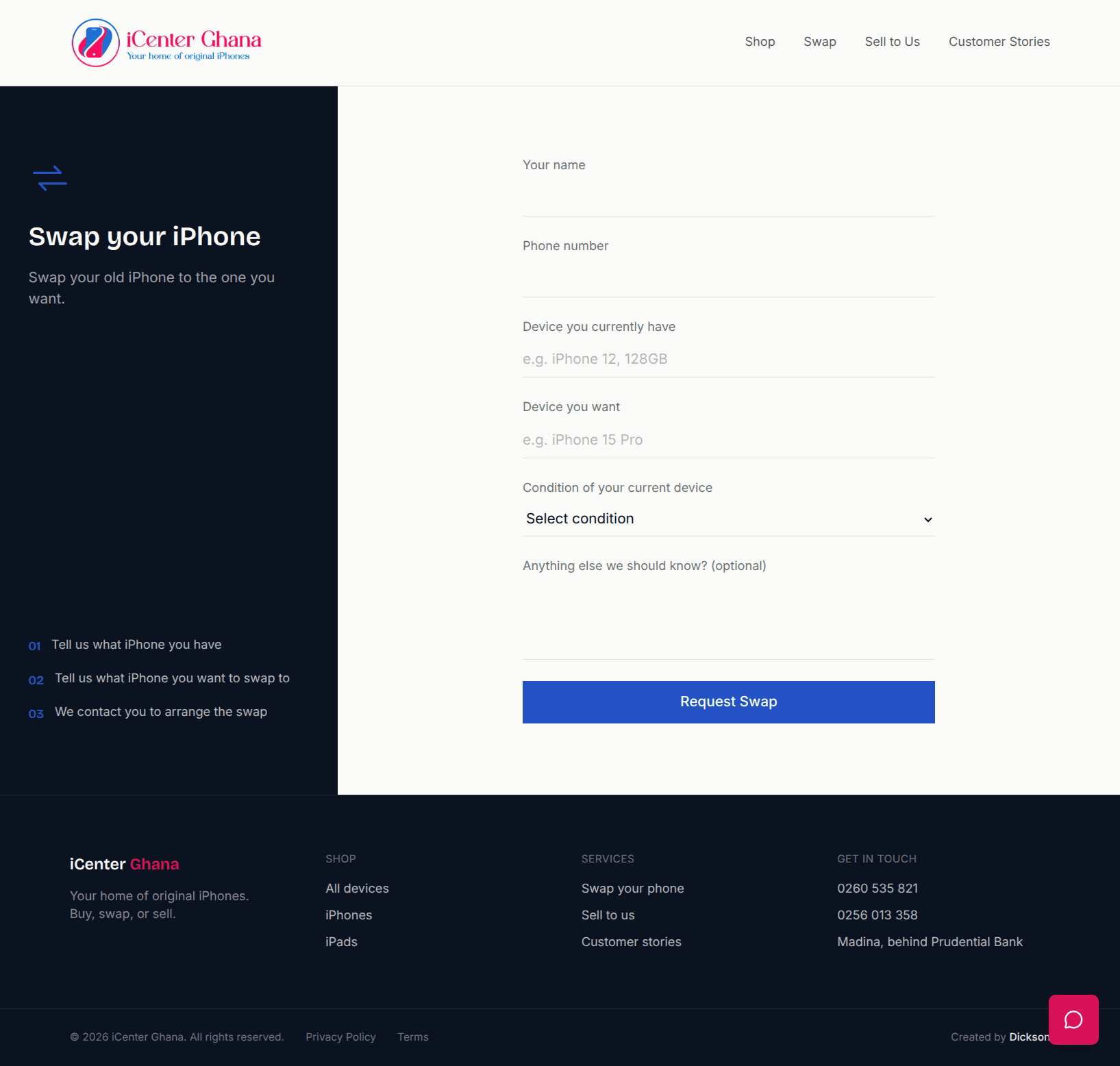 Phone swap request