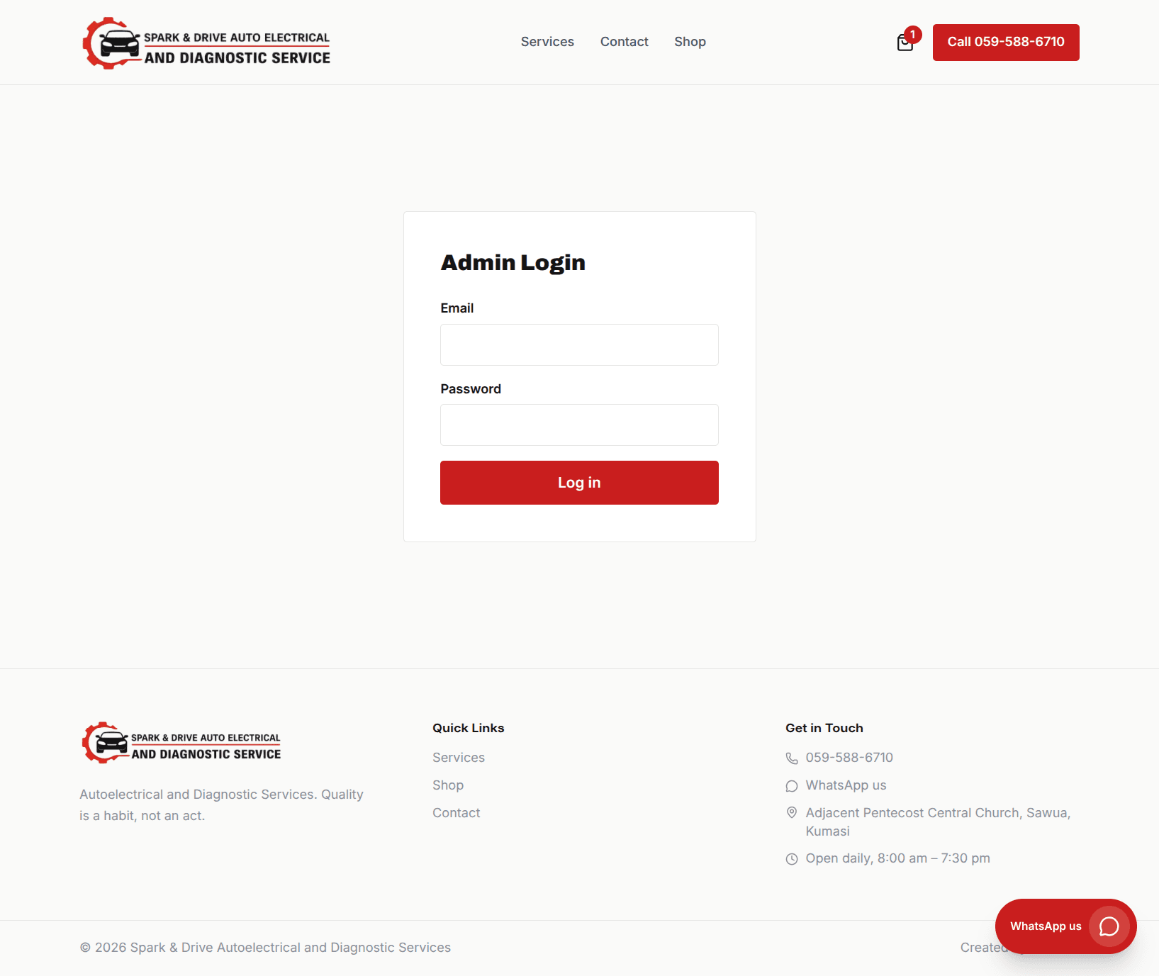 Admin login