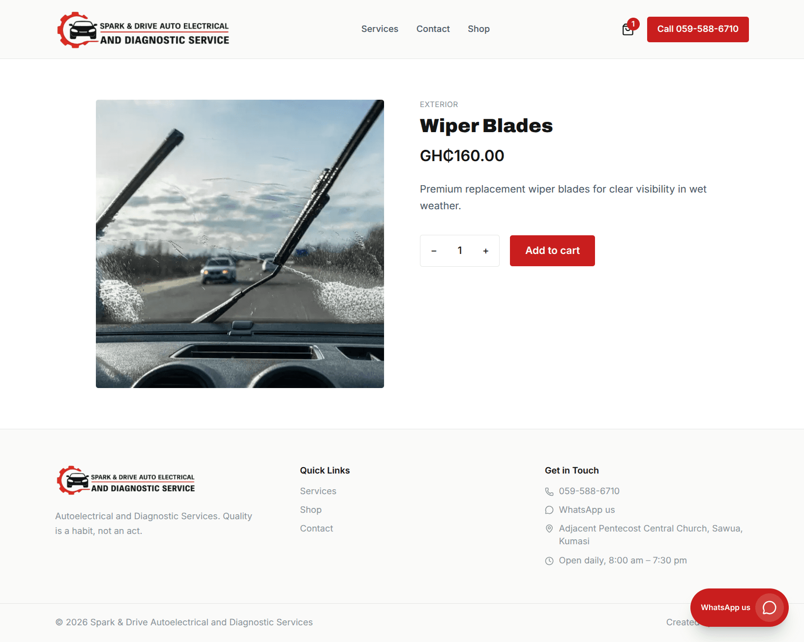 Product detail page