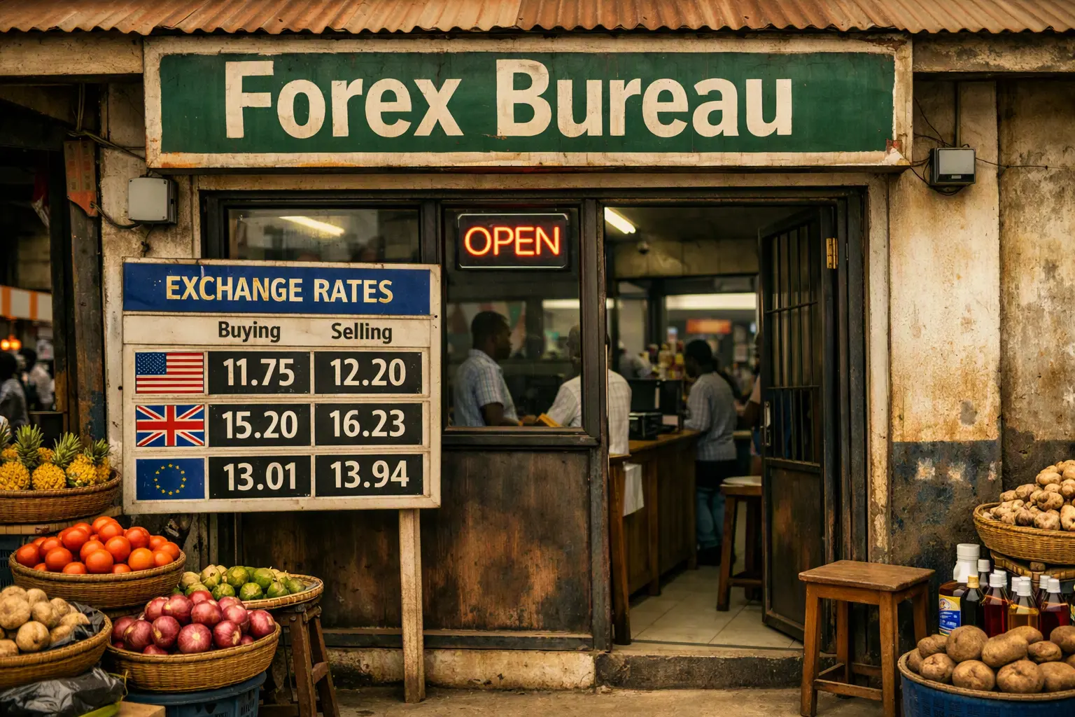 A forex bureau signboard in Kumasi